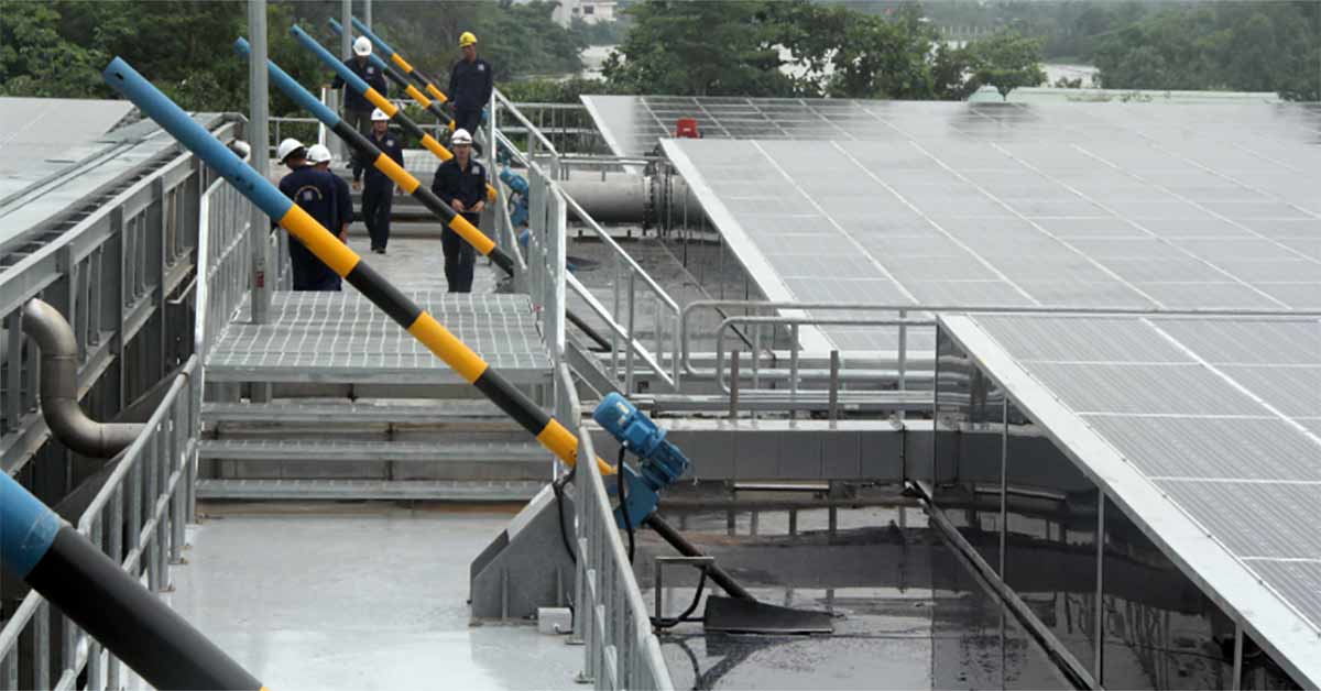 Hệ thống xử lý nước thải kết hợp năng lượng mặt trời