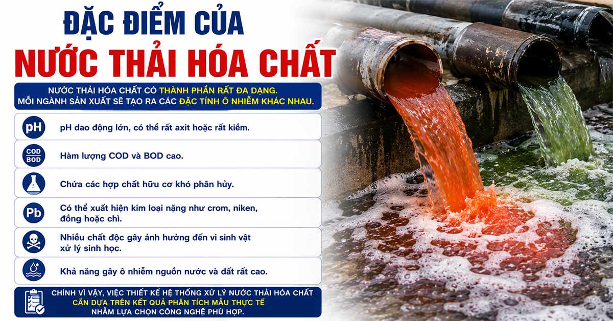 Đặc điểm của nước thải hóa chất