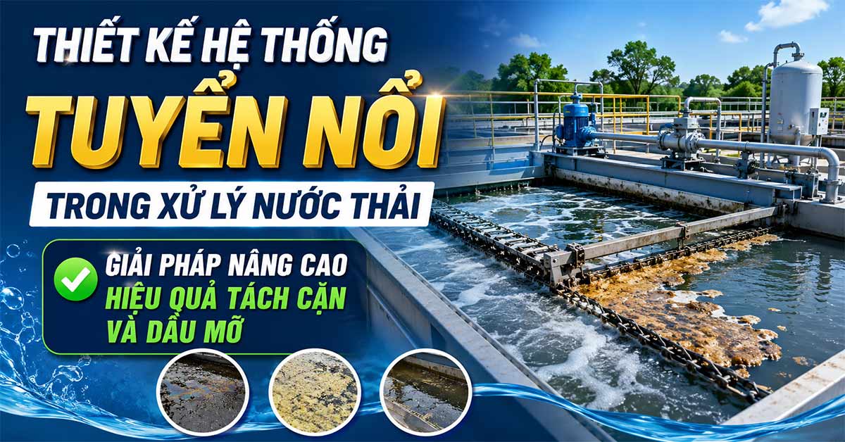 Thiết Kế Hệ Thống Tuyển Nổi Trong Xử Lý Nước Thải - Giải Pháp Nâng Cao Hiệu Quả Tách Cặn Và Dầu Mỡ