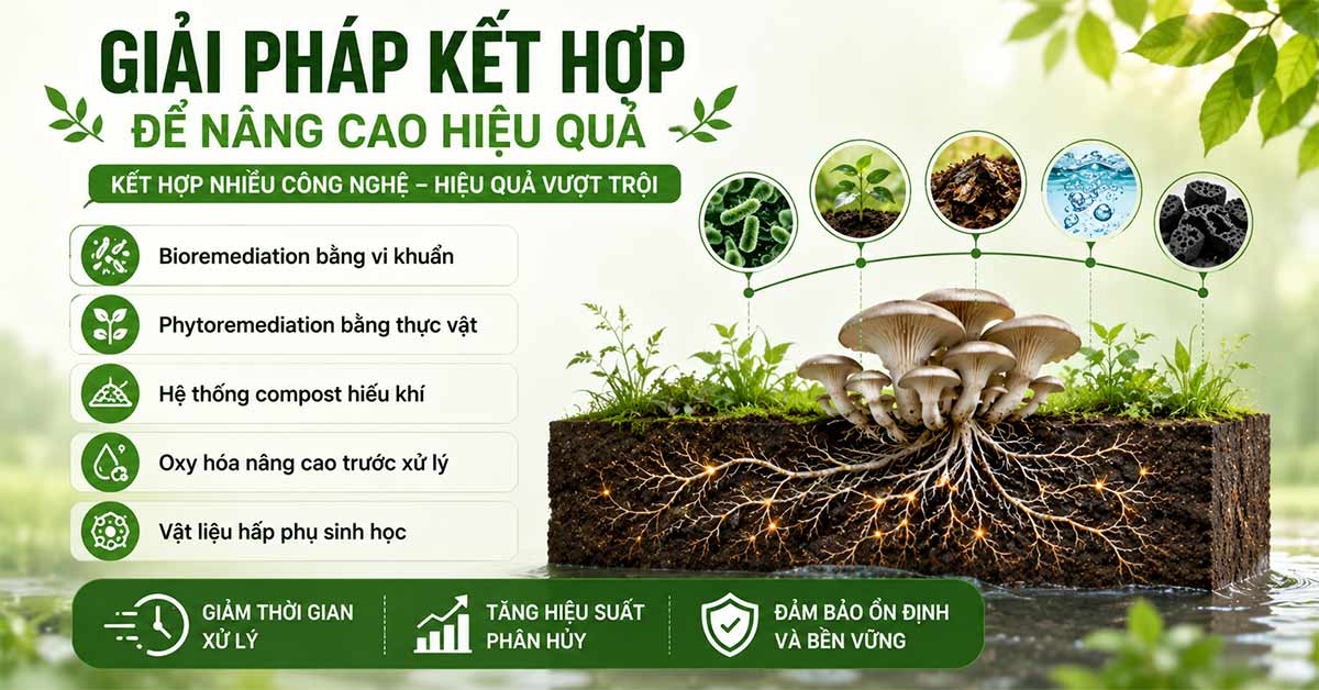 Giải pháp kết hợp để nâng cao hiệu quả của phương pháp sinh học Mycoremediation