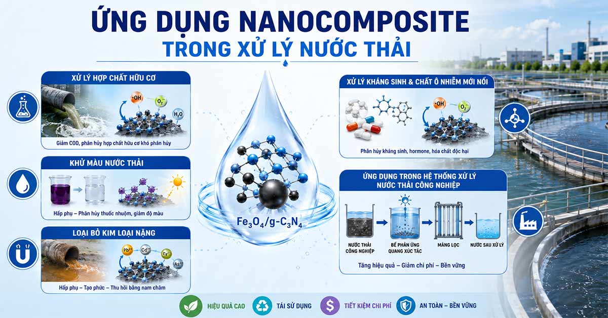 Ứng dụng của vật liệu nanocomposite trong xử lý nước thải