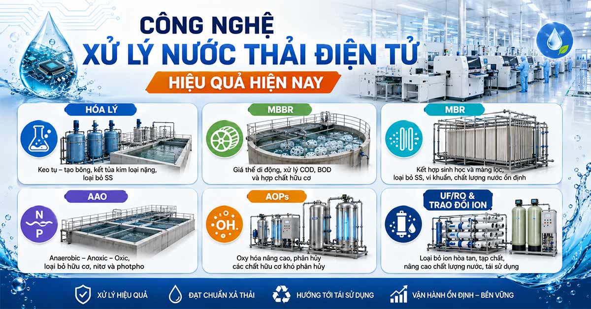 Các công nghệ xử lý nước thải sản xuất linh kiện điện tử hiệu quả hiện nay