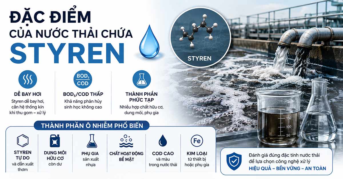 Đặc điểm của nước thải chứa styren
