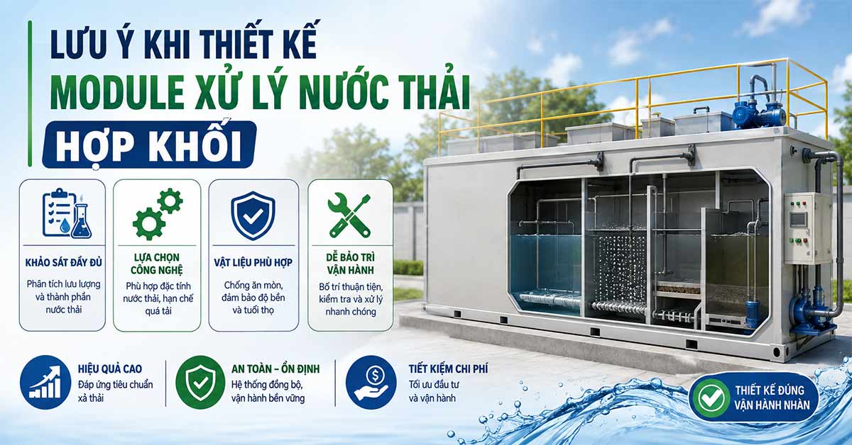 Lưu ý khi thiết kế module xử lý nước thải hợp khối