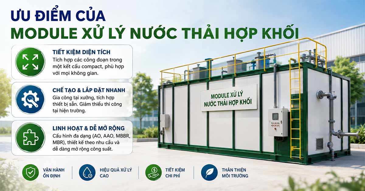 Ưu điểm của module xử lý nước thải hợp khối
