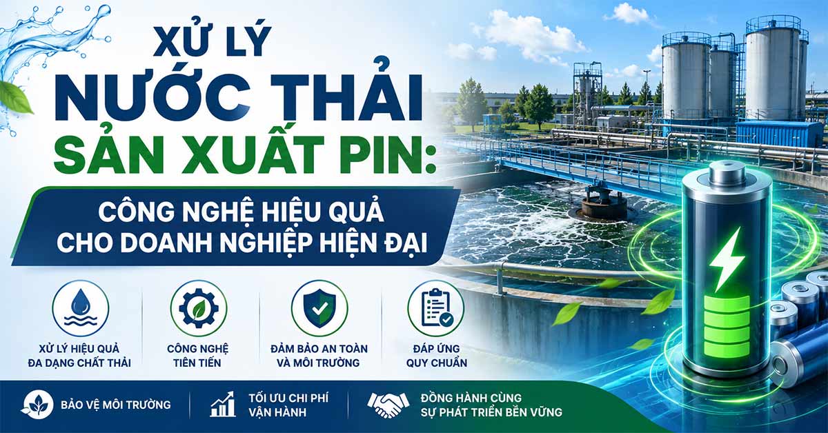 Xử Lý Nước Thải Sản Xuất Pin: Công Nghệ Hiệu Quả Cho Doanh Nghiệp Hiện Đại