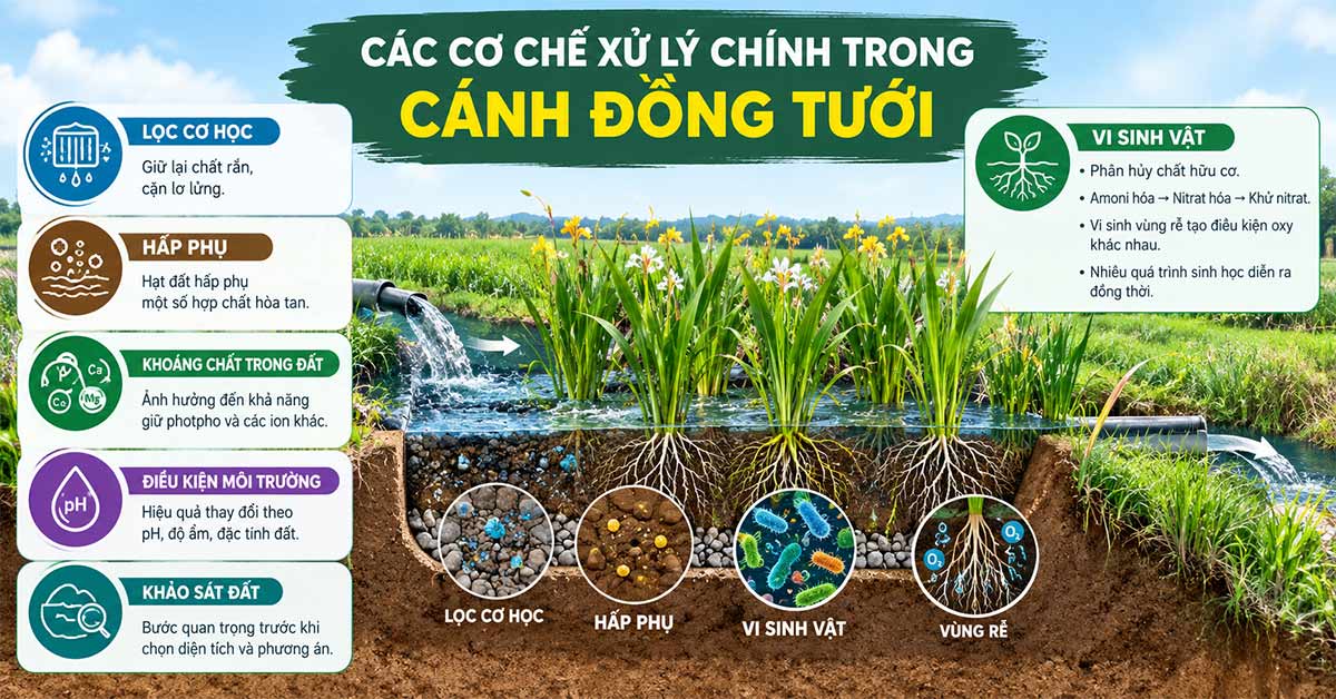 Các cơ chế xử lý chính trong cánh đồng tưới