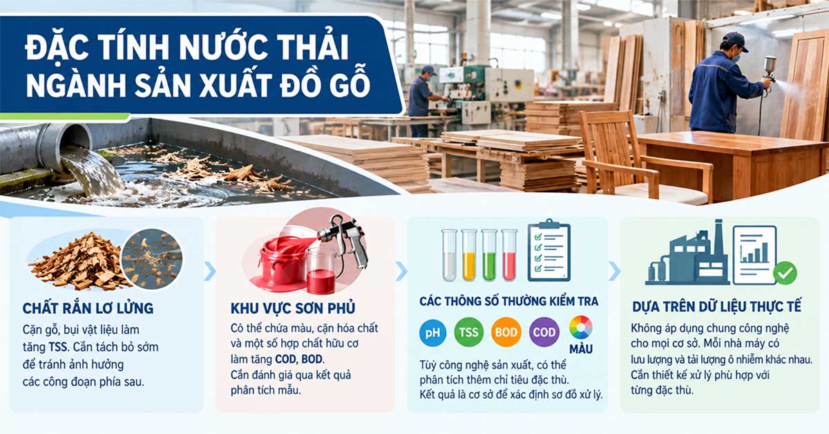Đặc tính nước thải ngành sản xuất đồ gỗ