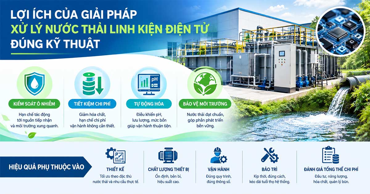 Lợi ích khi lắp đặt hệ thống xử lý nước thải cho nhà máy sản xuất điện tử