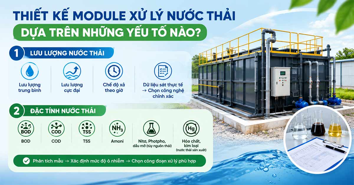 Yếu tố cần xem xét khi thiết kế module xử lý nước thải