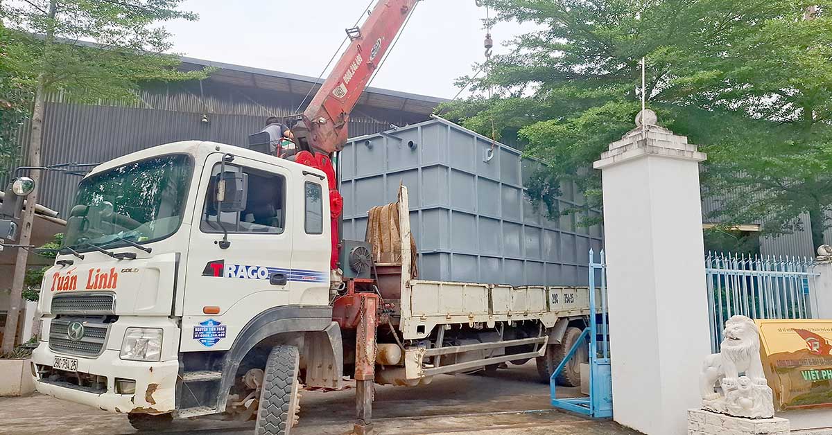 Vận chuyển module xử lý nước thải hợp khối 30m3/24h đến Hòa Bình