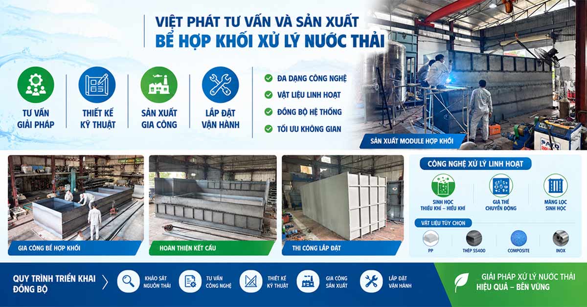 Việt Phát tư vấn và sản xuất bể hợp khối xử lý nước thải
