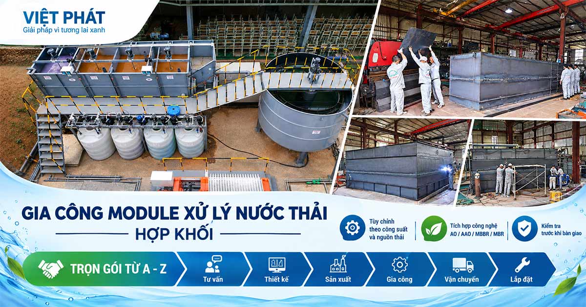 Việt Phát gia công module xử lý nước thải hợp khối