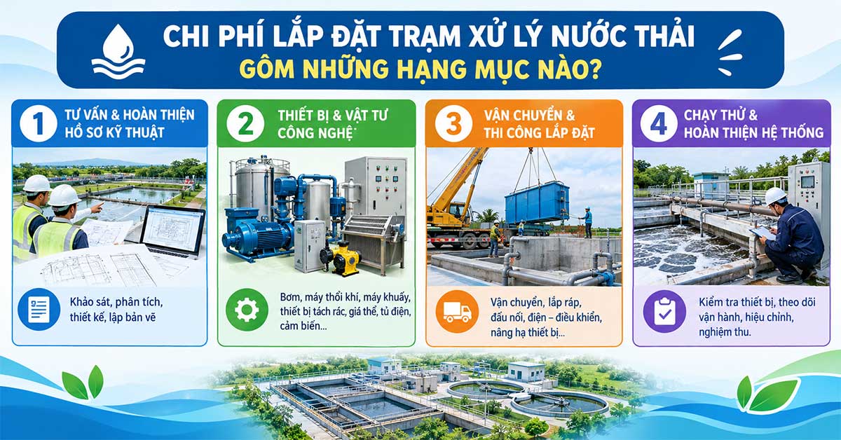 Chi phí lắp đặt trạm xử lý nước thải