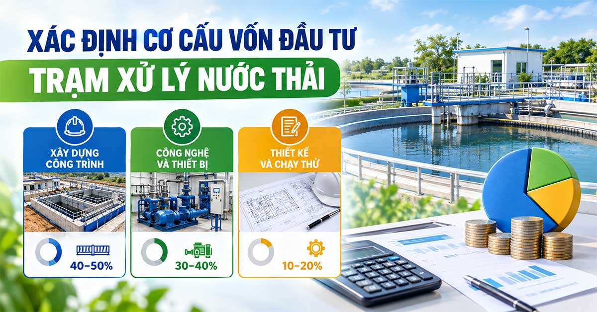Xác định cơ cấu vốn đầu tư trạm xử lý nước thải