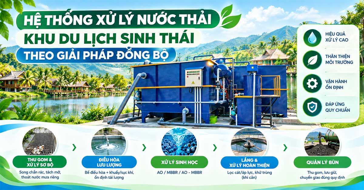 Công nghệ trong module xử lý nước thải khu du lịch sinh thái