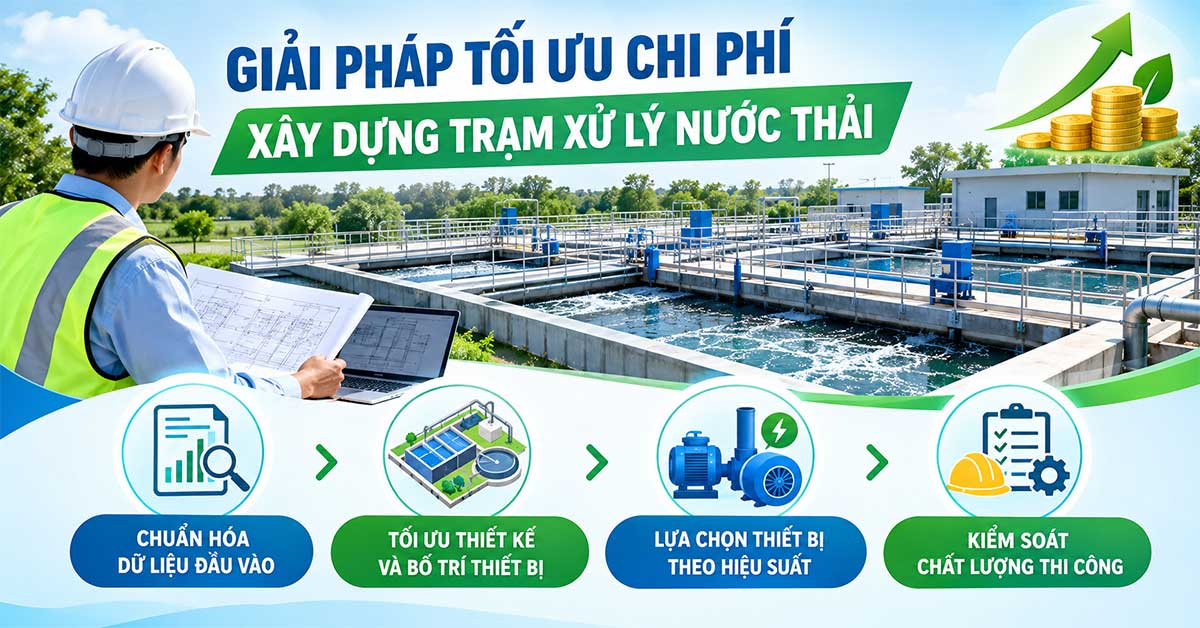 Giải pháp tối ưu chi phí xây dựng trạm xử lý nước thải