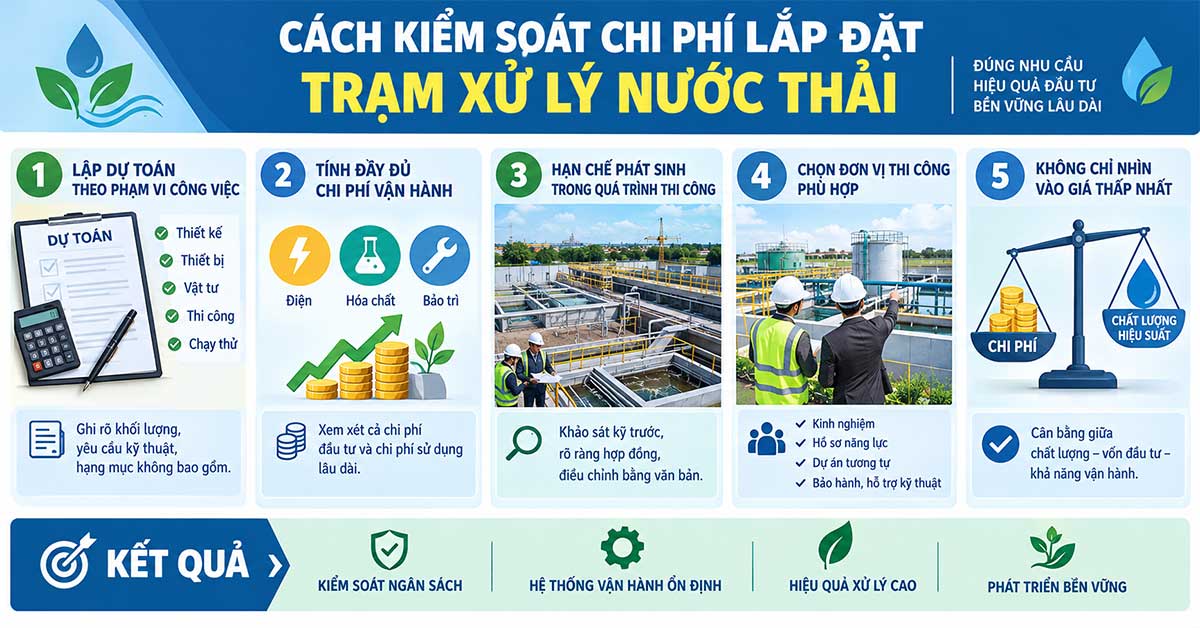 Cách kiểm soát chi phí lắp đặt trạm xử lý nước thải