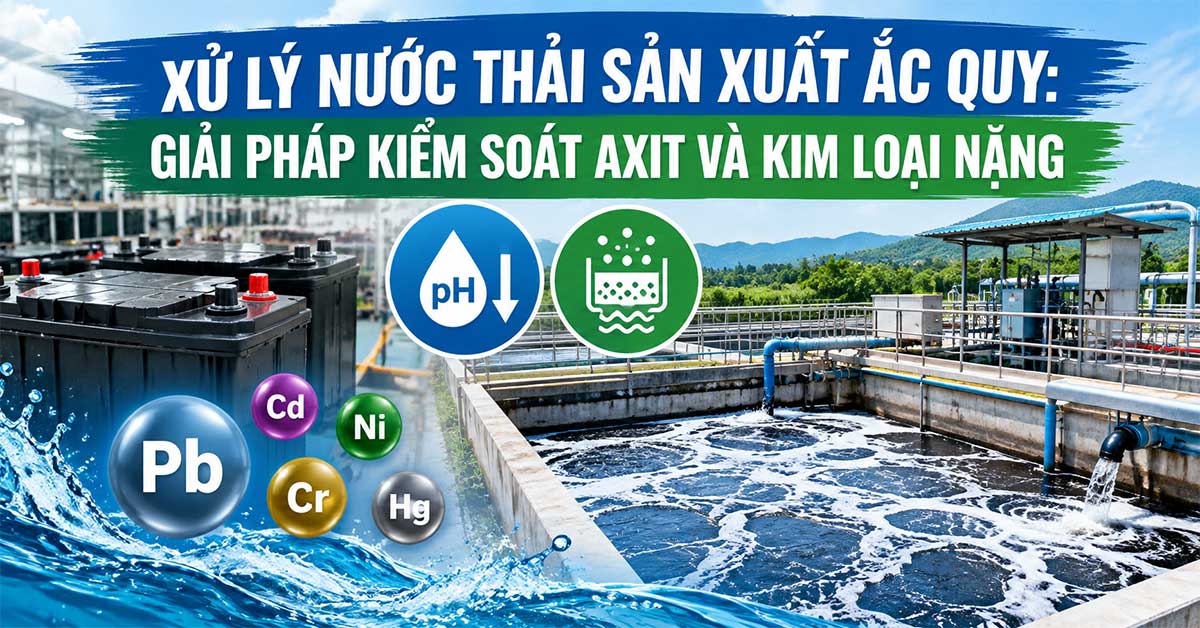 Xử Lý Nước Thải Sản Xuất Ắc Quy: Giải Pháp Kiểm Soát Axit Và Kim Loại Nặng